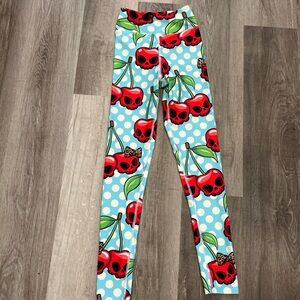 Cherry Skull Print Leggings